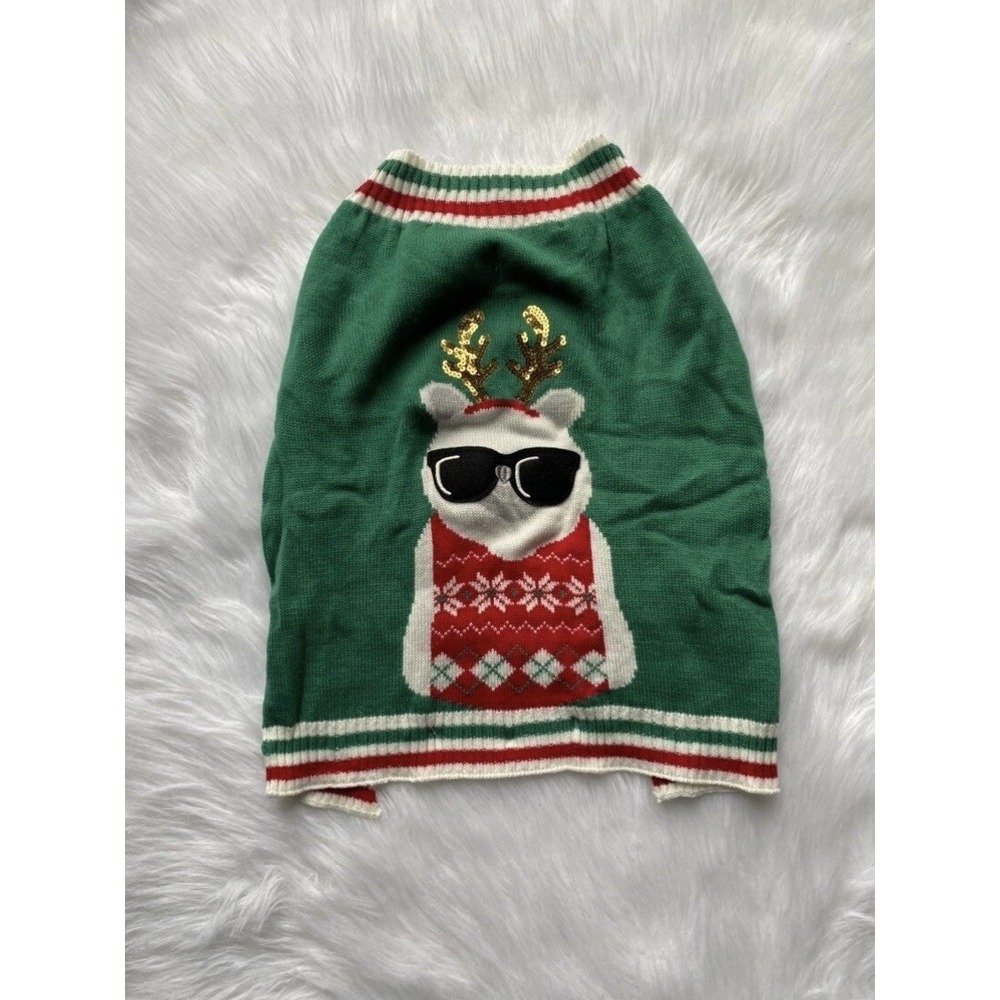 Holiday Time Dog Sweater Size Medium Cool Christmas Deer Pet Clothes